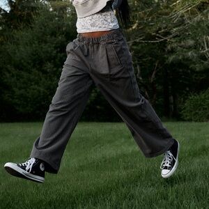 Aerie Black and White Striped Pants